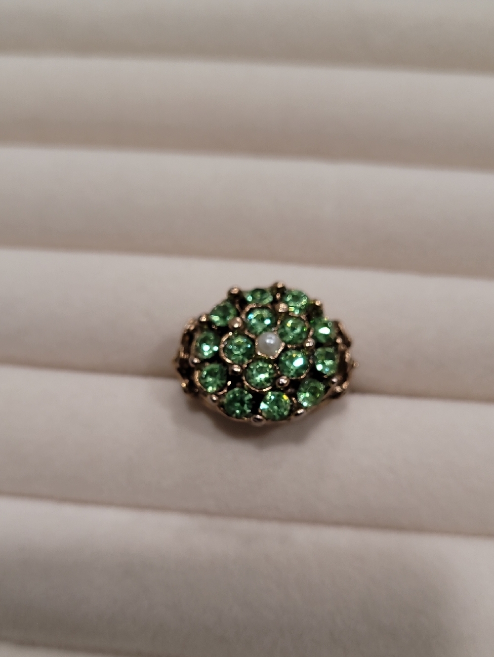 Ring Vintage Adjustable Antiqued Gold Rhinestones Fashion Jewelry